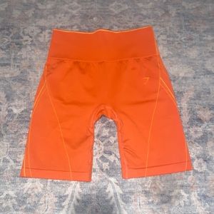 Orange Gymshark Bike Shorts Size M